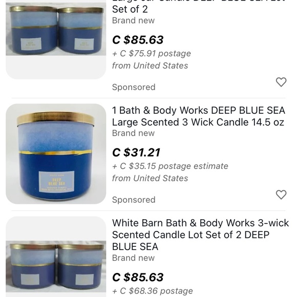 RARE BBW Deep Blue Sea Candle - Picture 4 of 4